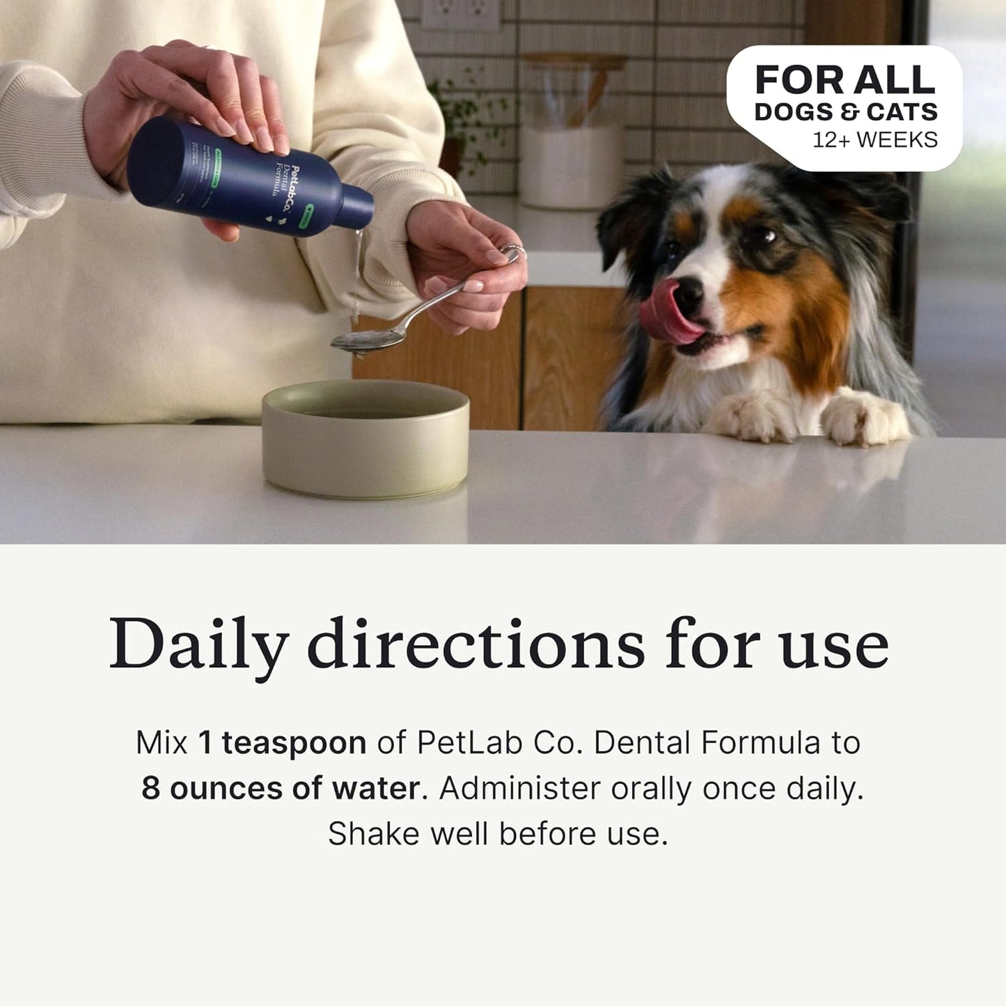Cat and Dog Dental Formula, Keep Dog Breath Fresh and Teeth Clean, Supports Gum Health - Water Additive Dental Care Targets Tartar - Packaging May Vary