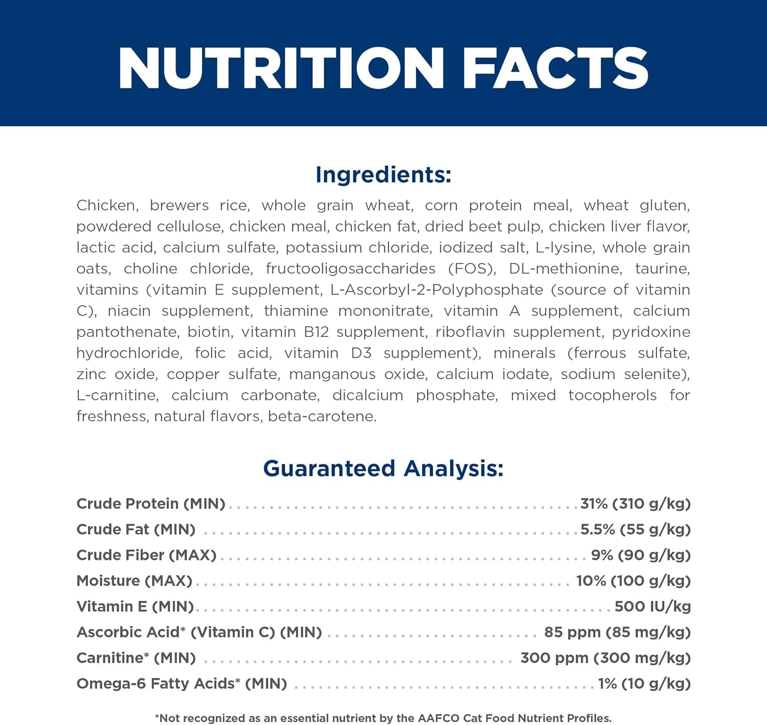 Light, Adult 1-6, Weight Management Support, Dry Cat Food, Chicken Recipe, 16 Lb Bag