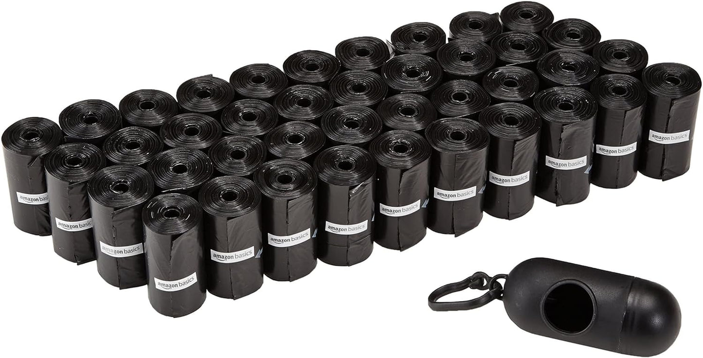 Dog Poop Bags with Dispenser, 600 Count, Enhanced for Guaranteed Leakproof, Unscented, Includes Leash Clip