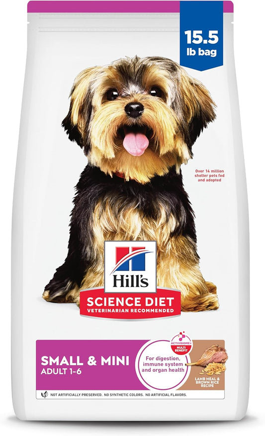 Small & Mini, Adult 1-6, Small & Mini Breeds Premium Nutrition, Dry Dog Food, Lamb & Brown Rice, 15.5 Lb Bag
