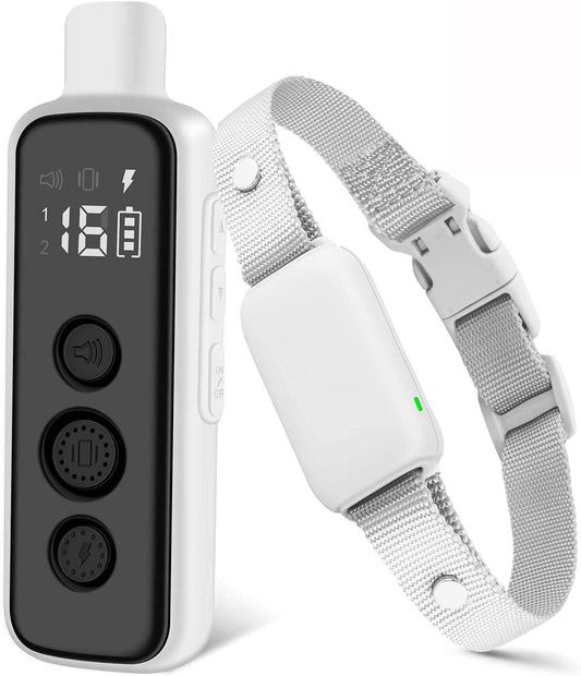 Shock Collar for Dogs - Waterproof Rechargeable Dog Electric Training Collar with Remote for Small Medium Large Dogs with Beep, Vibration, Safe Shock Modes (8-120 Lbs) (Grey)