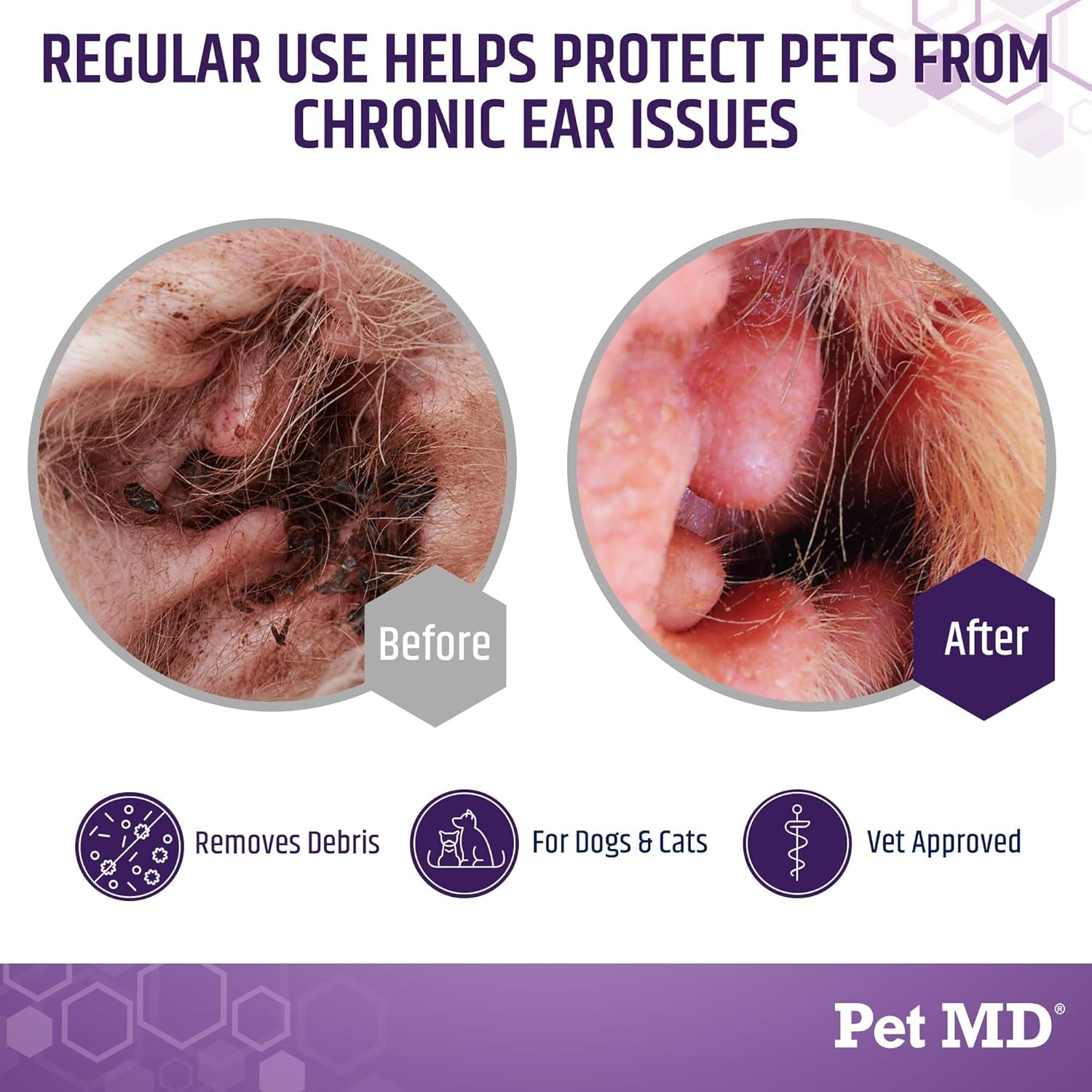 Veterinary Tris Flush Cat & Dog Ear Cleaner - and Infection Treatment with Ketoconazole 12 Oz