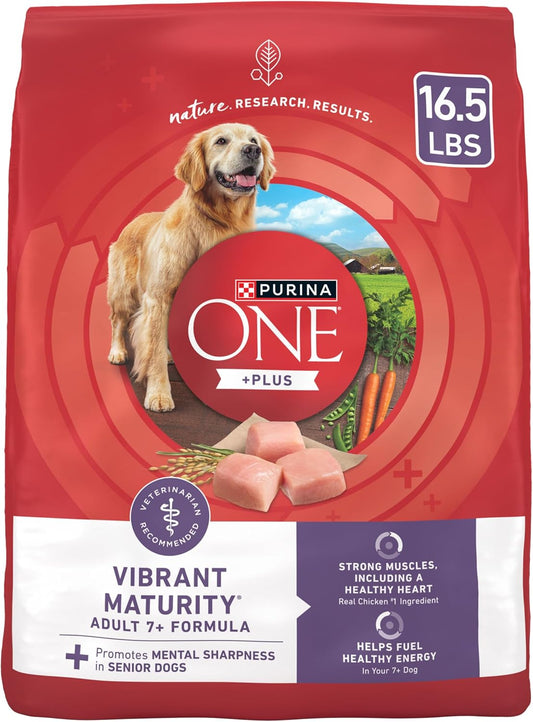 High Protein Dry Senior Dog Food plus Vibrant Maturity Adult 7 plus Formula - 16.5 Lb. Bag