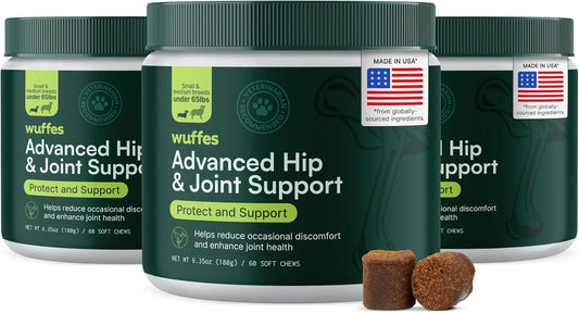 Chewable Dog Hip & Joint Supplement - Glucosamine & Chondroitin Chews - Dog Joint Supplements & Vitamins - Extended Joint Care (Small&Medium Breeds (0-65 Lbs), 180 Chews (Pack of 3))