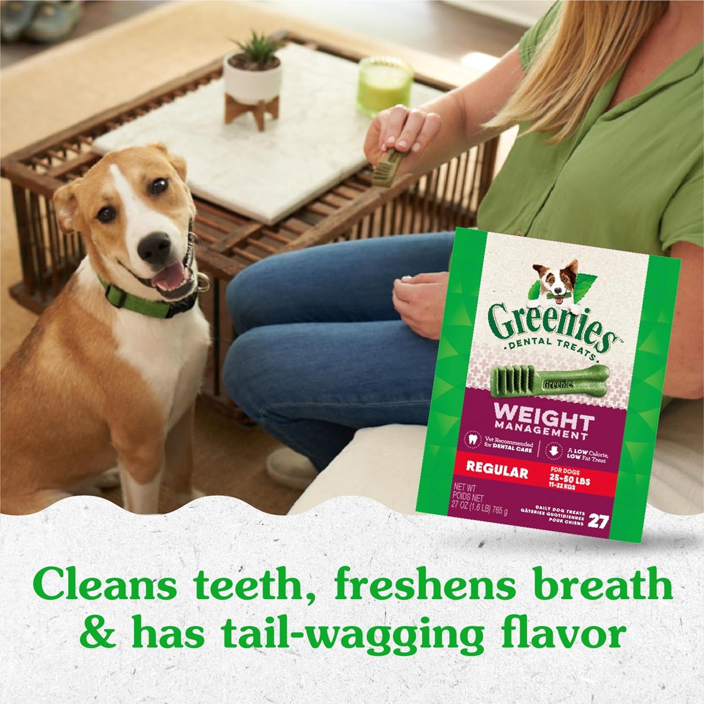 Weight Management Regular Dog Dental Chews Weight Control Dog Treats, 27 Oz. Pack (27 Treats)