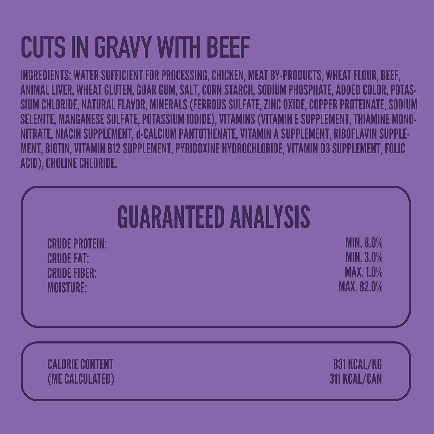 A Strong Heart Wet Dog Food, Cuts in Gravy with Beef - 13.2 Oz Cans (Pack of 12), Made in the USA with Real Beef