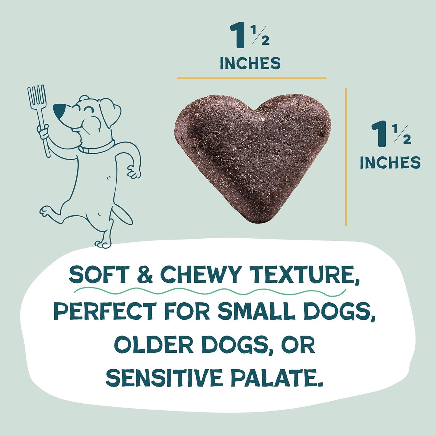 Soft-Baked Dog Treats, Bananas for Bacon - Natural & Healthy Dog Chews for Skin & Coat Support with Omega 3 & 6 - Biscuits Baked & Made in USA, Free from Grain, Corn & Soy - 1-Pack