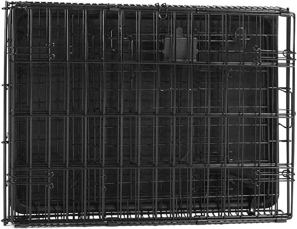 Durable, Foldable Metal Wire Small Dog Crate with Tray, Single Door, 24 X 18 X 20 In, Black