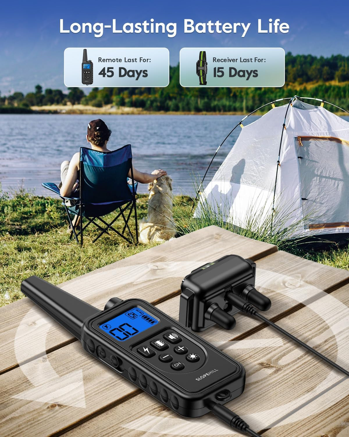 Dog Training Collar with Remote, 4200FT Electronic Dog Shock Collar with Beep, Vibration, Shock, Light and No Shock Mode, Electric Training Collar Set for Small Medium Large Dogs (Black Green)