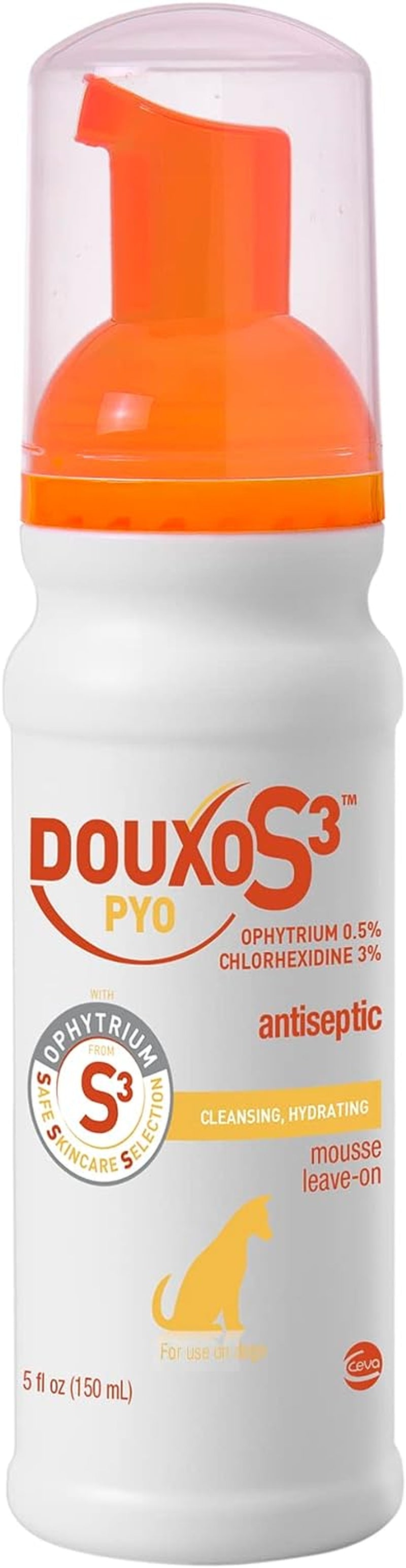 Pyo Mousse, Contains 3% Chlorhexidine & 0.5% Ophytrium, Antiseptic & Hydrating, for Bacterial or Yeast Skin Infections, for Dogs, 5.1 Fl. Oz. (150Ml)