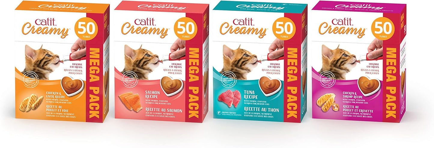 Creamy Lickable Cat Treat, Healthy Cat Treat, Chicken & Liver, 50 Pack