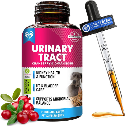 Cat & Dog Urinary Tract Infection Treatment & Natural UTI Medicine Cranberry-Kidney+Bladder Support Supplement - Best Prevention Incontinence, Bladder Stones