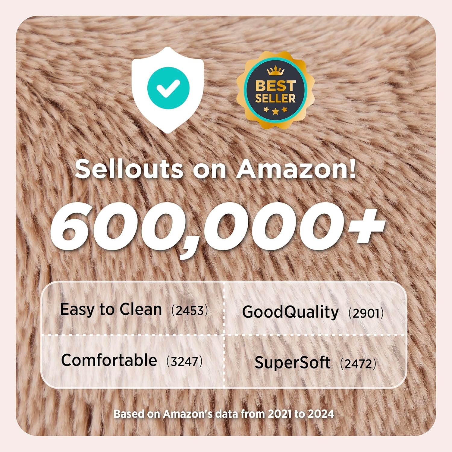 Calming Dog Bed for Small Dogs - Donut Washable Small Puppy Bed, 23 Inches Anti-Slip round Fluffy Plush Faux Fur Large Cat Bed, Fits up to 25 Lbs Pets, Camel