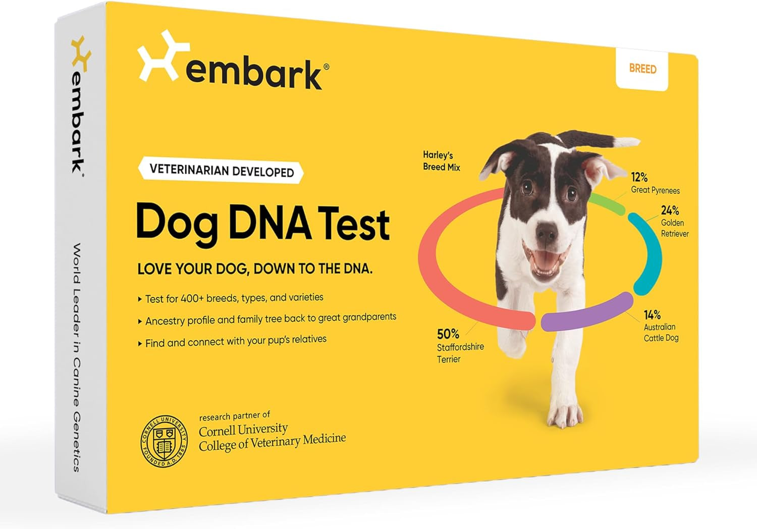 Breed Identification Kit - Most Accurate Dog DNA Testing Kit - 99% Breed Ancestry Accuracy for Mixed Breed Dogs - plus Relative Finder & Family Tree