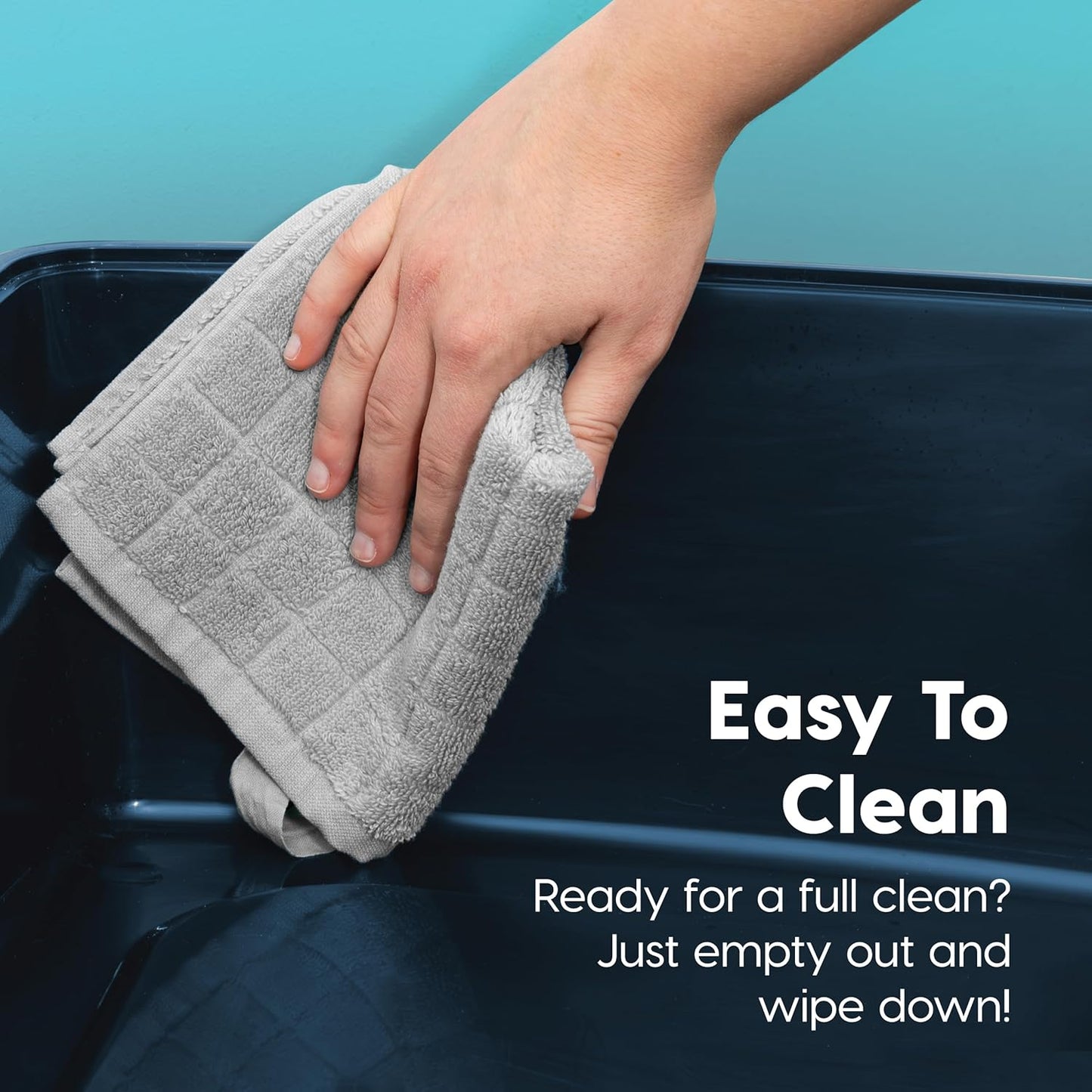 Xx-Large Cat Litter Box, Open Top Extra Large Litter Box for Big Cats and Multi-Cat Households, High Sided Scatter Shield, Easy to Clean, 30"L X 20"W X 14"H, Navy