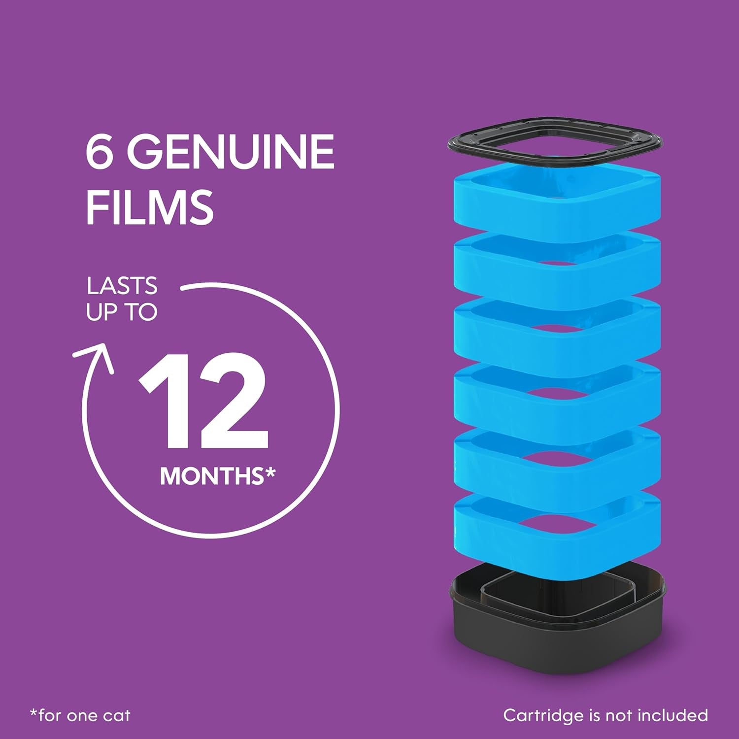 Refill Bags | Stand Alone Genuine Film 6 Pk | Compatible with  Standard and Jumbo Refills | Ultimate Odor Control Cat Litter Bags | up to 12 Months of Supply for One Cat