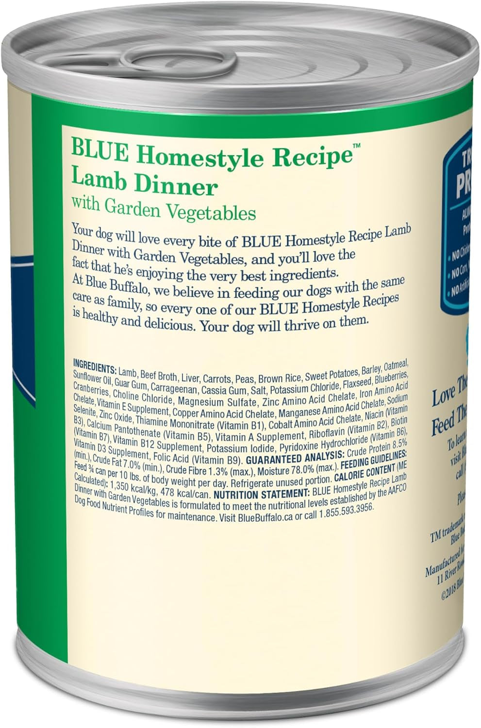 Homestyle Recipe Adult Wet Dog Food, Made with Natural Ingredients, Lamb Dinner with Garden Vegetables, 12.5-Oz Can (Pack of 12)