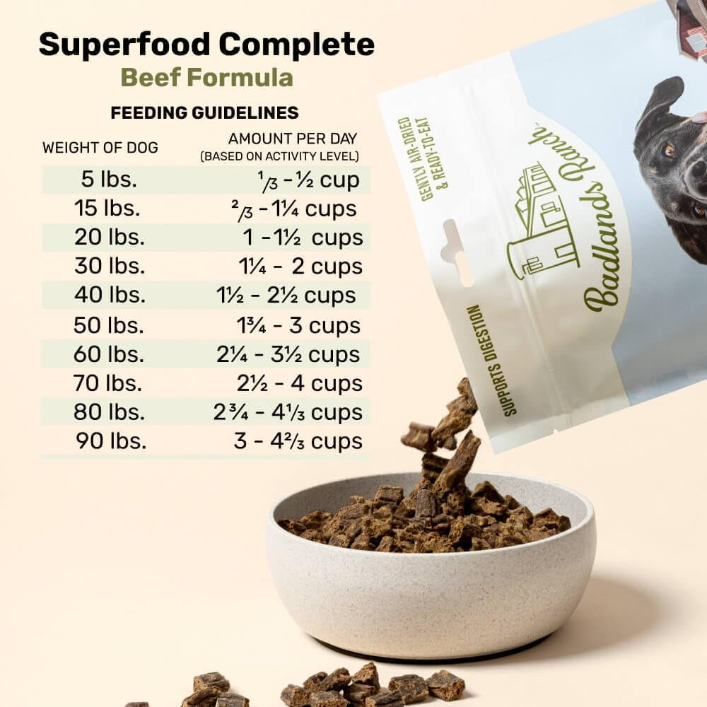 Superfood Complete, Adult Dog Food, Air-Dried, High Protein, Zero Fillers, Superfood Nutrition by Katherine Heigl (24 Oz., Beef Formula)