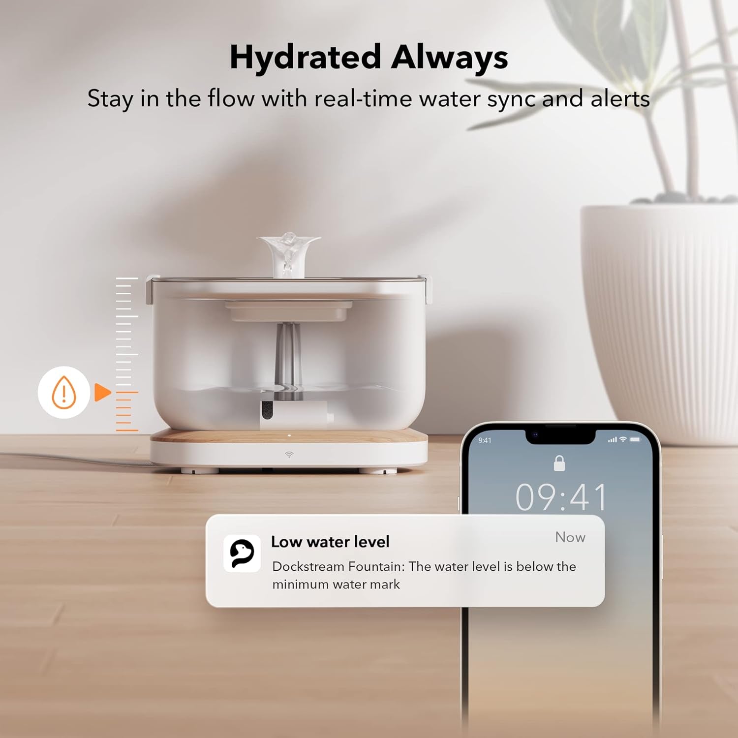App-Controlled Cat Water Fountain, Pet Water Fountain with Stainless Steel Tray, Water Fountains for Cats Indoor with Drinking Monitoring, Cat Fountains for Drinking with 2 Wireless Pumps
