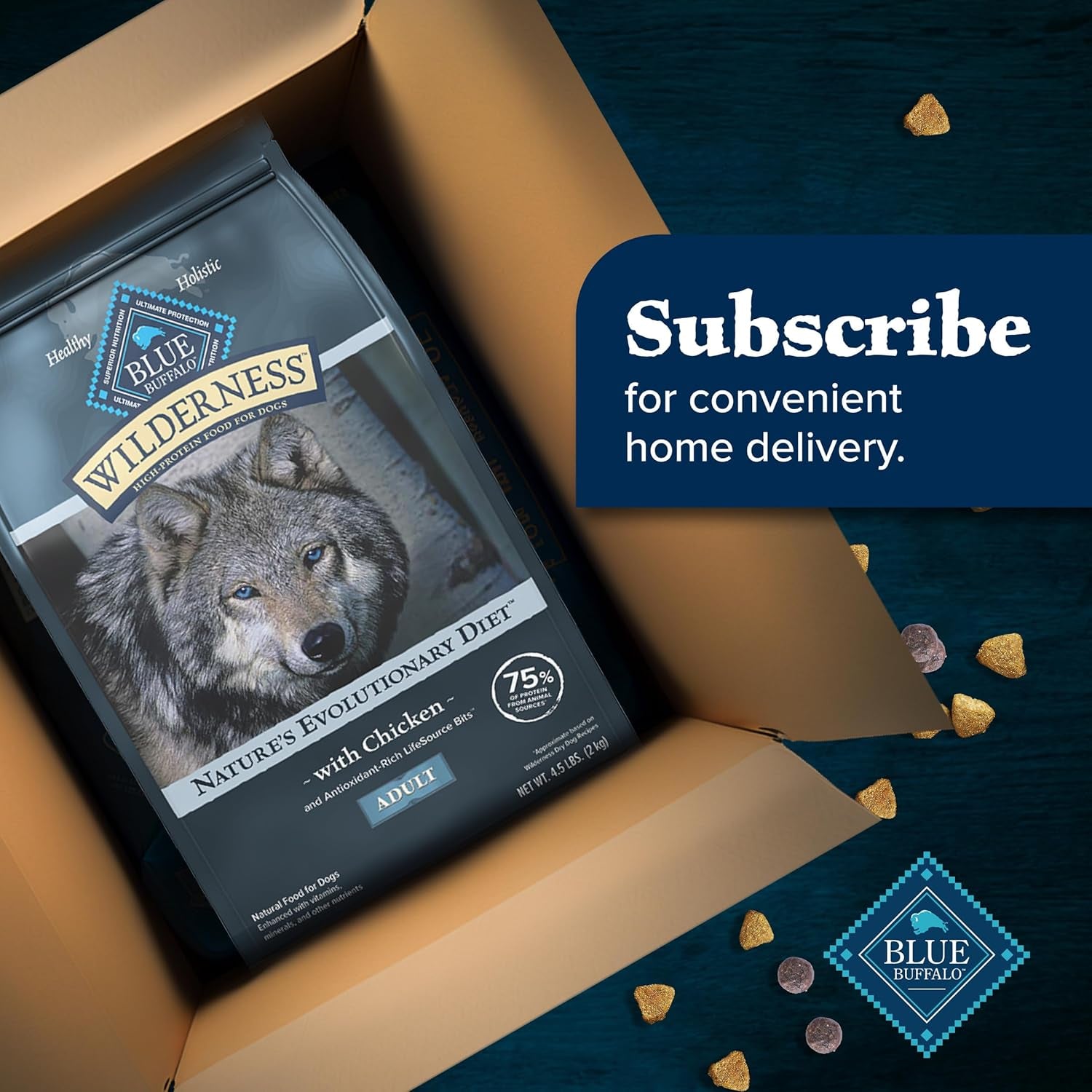 Wilderness High Protein Natural Adult Dry Dog Food plus Wholesome Grains, Chicken 13 Lb Bag