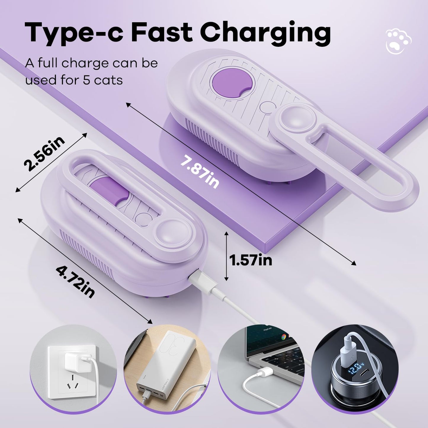 Cat Steam Brush for Shedding, 4 in 1 Rechargeable Steam Brush for Cats and Dogs, Anti-Static, Massage, Cleaning, Shedding & Combing All in One!