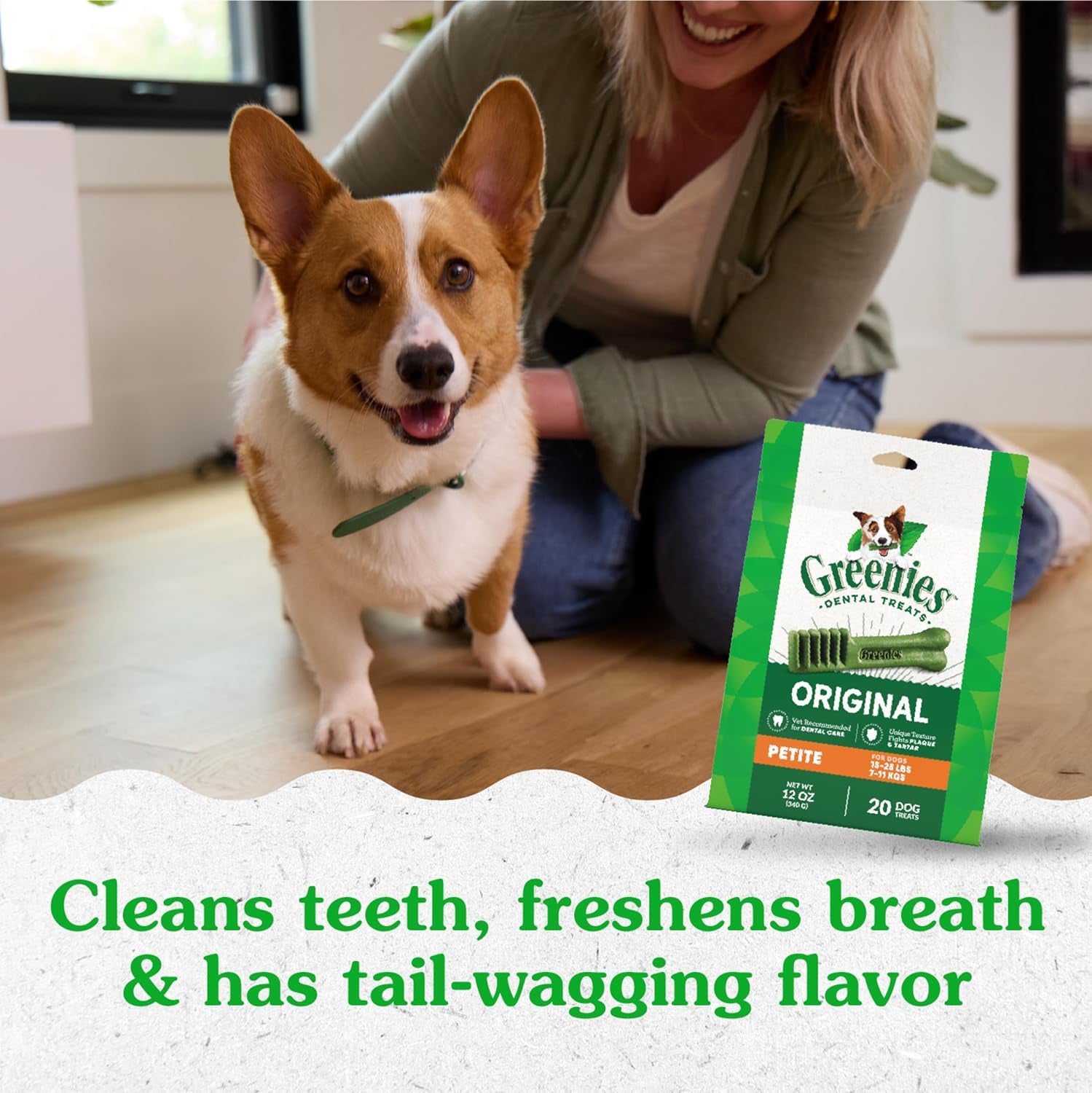 Original Petite Dental Dog Treats, 12 Oz. Pack (20 Treats)