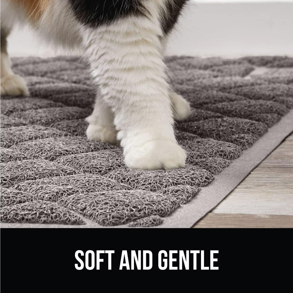 Cat Litter Box Mat, Water Resistant, US Designed Kitty Litter Trapping Mats, Easy to Clean, Scatter Control, Less Mess and Clean Floors, Kitten Supplies for Indoor Cats, 24X17 Gray