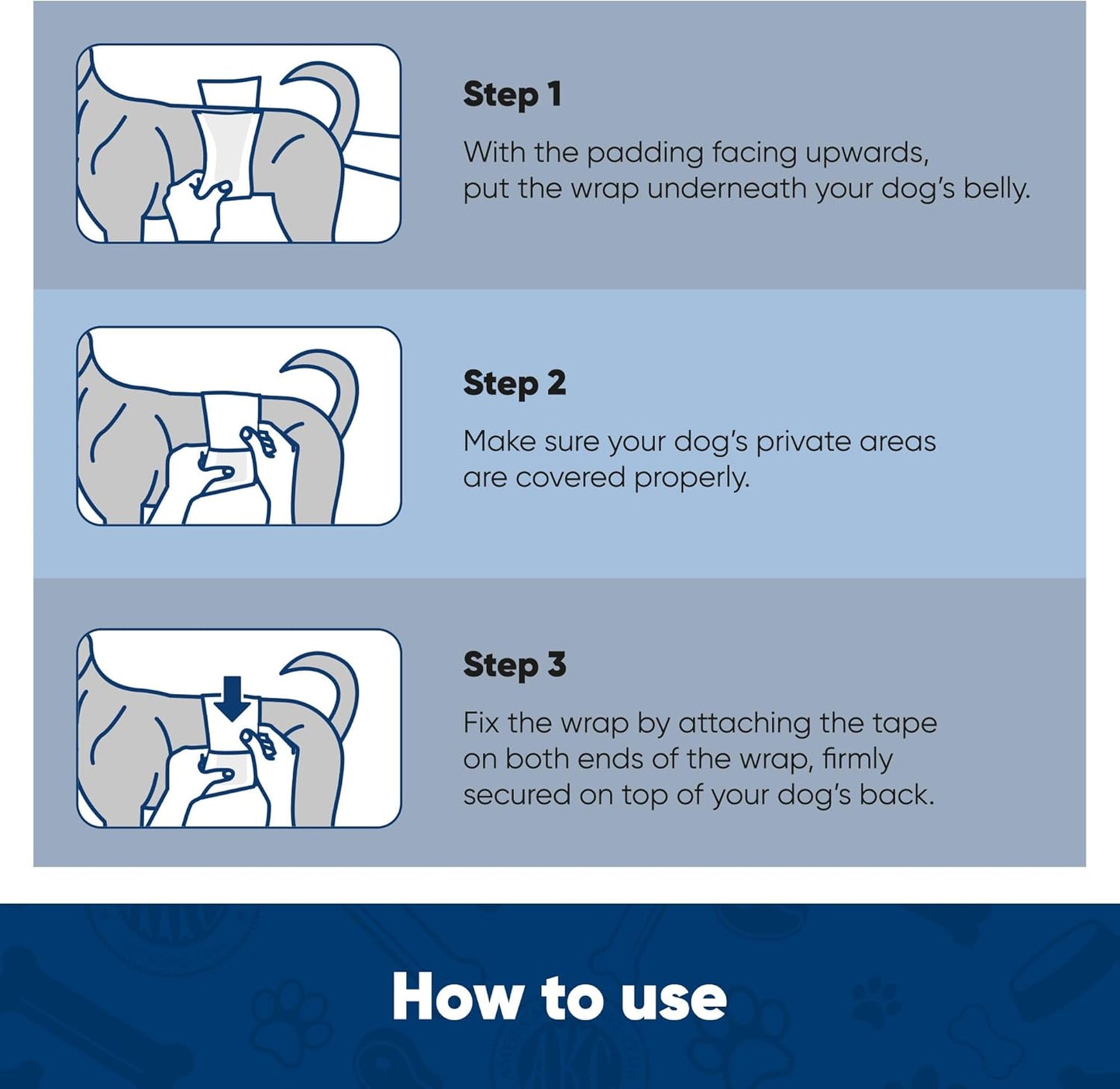 Male Dog Wrap, Disposable Diapers with Wetness Indicator, Medium, 50 Count