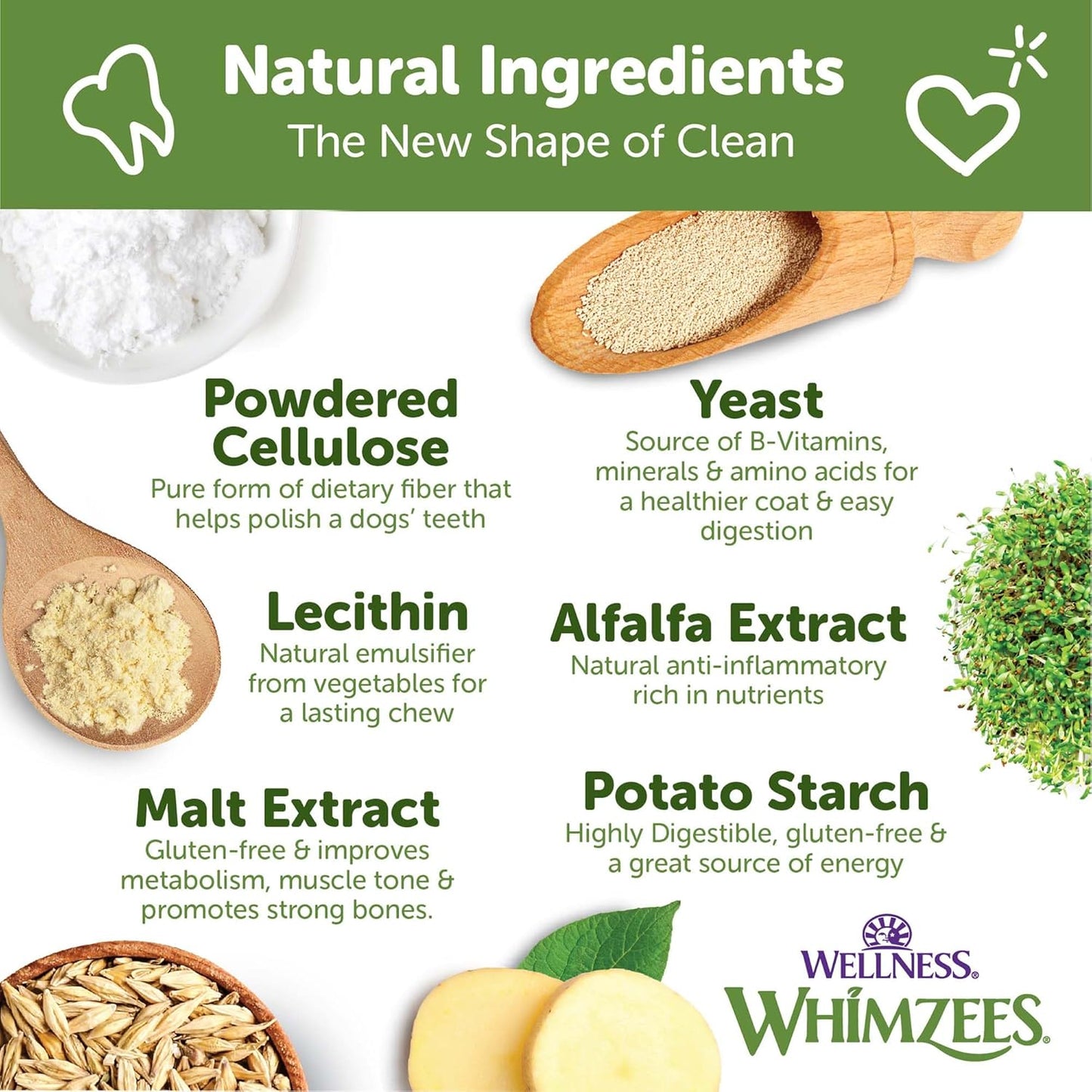 Wellness Brushzees Dog Dental Treats, Natural Chews, Small Size Stick, (24 Count)