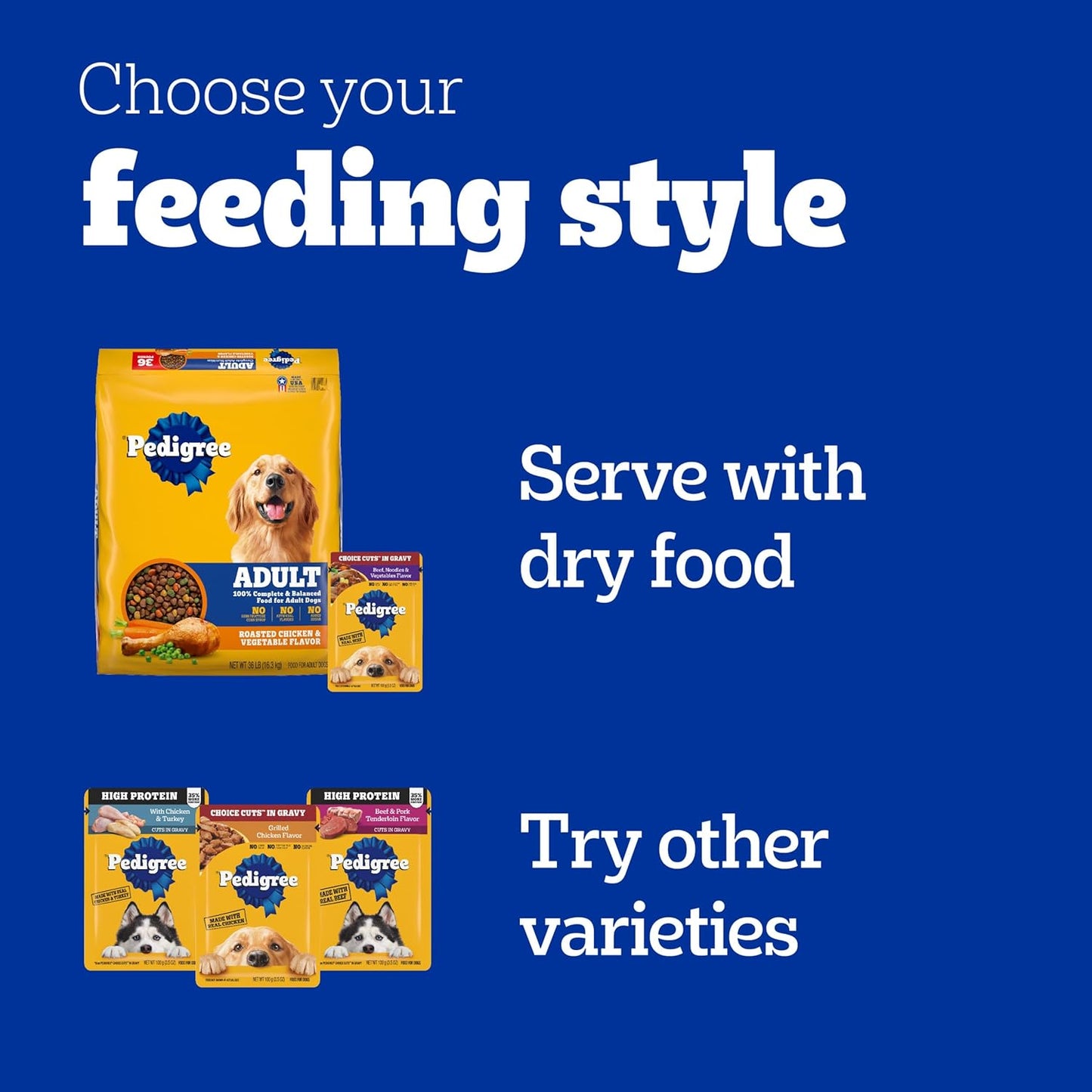 Choice Cuts in Gravy Adult Soft Wet Dog Food 48-Count Variety Pack, 3.5 Oz Pouches