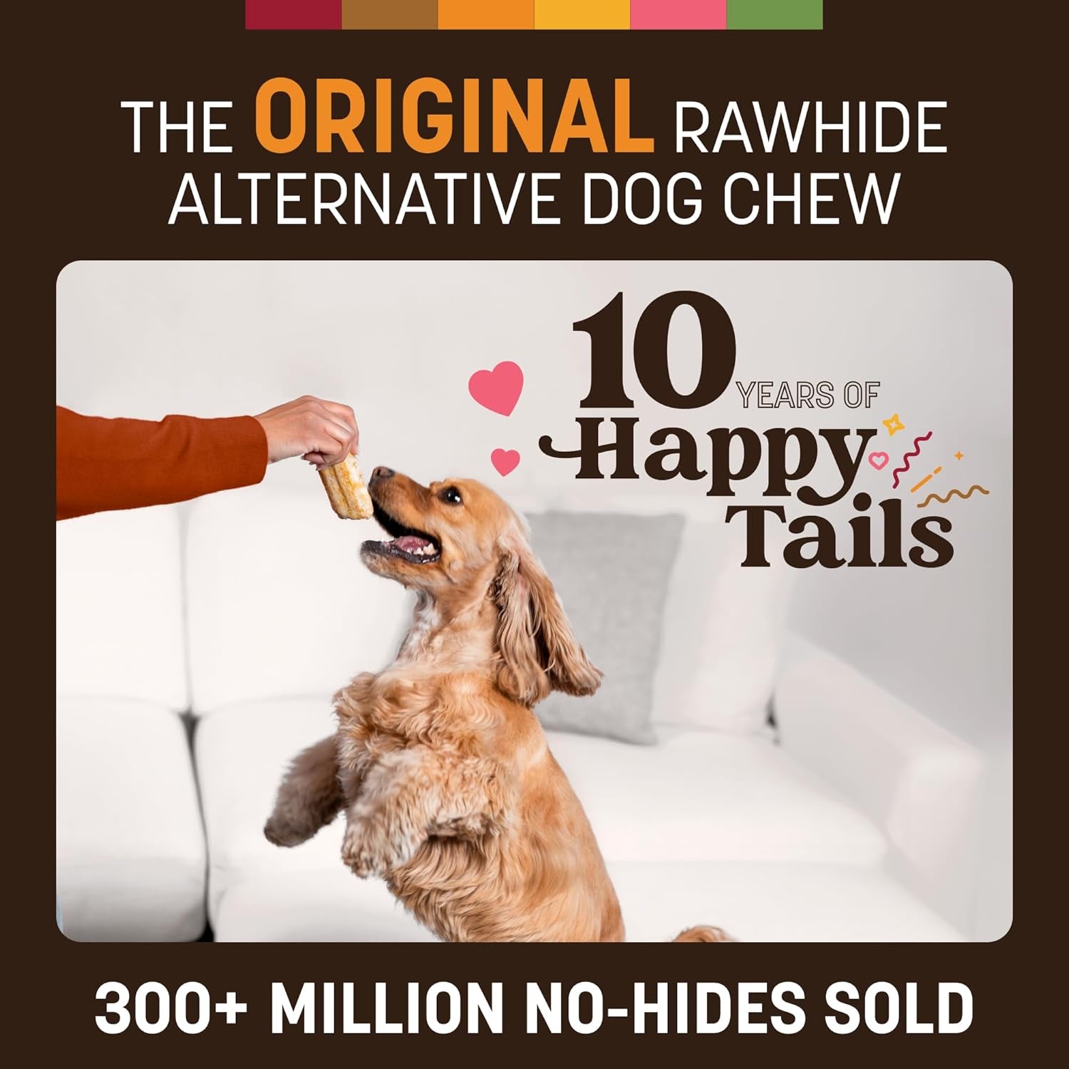 No Hide Chews - Long Lasting Rawhide Free Small Dog Chews Rolls, Chicken - 6 Count