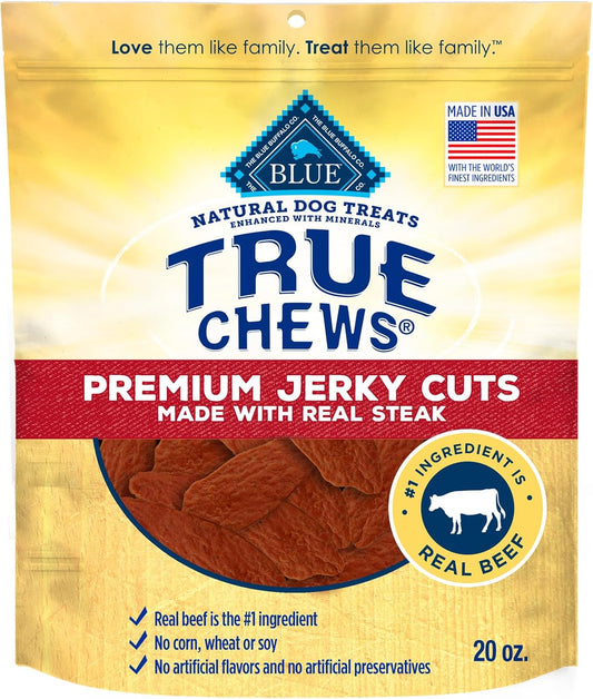 True Chews Premium Jerky Cuts Dog Treats, Made in the USA with Natural Ingredients, Beef, 20-Oz Bag