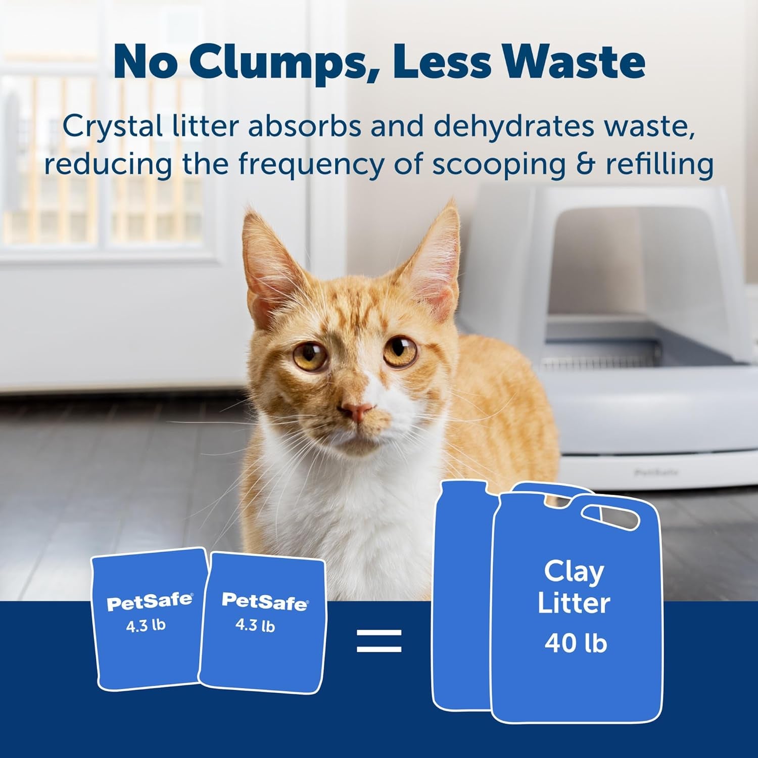 Scoopfree Premium Crystal Cat Litter - Outperforms Clay Litter - Less Tracking, Dust for a Fresh Home - Non-Clumping - Two 4.3 Lb Bags of Litter (8.6 Lb Total) - Lavender