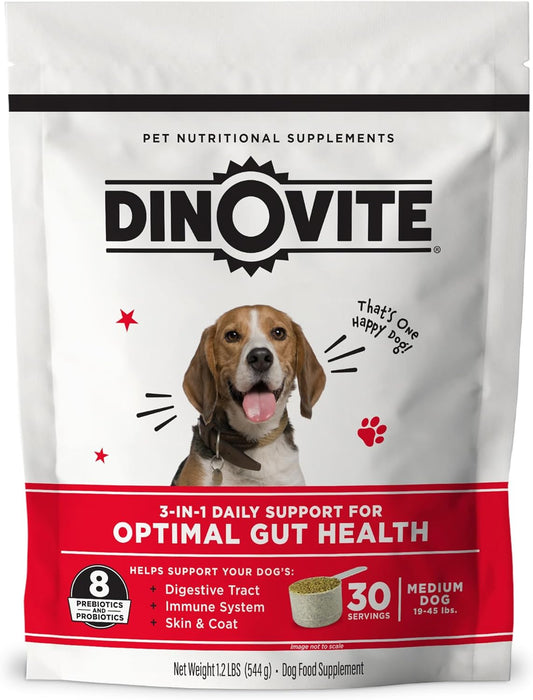 3 in 1 Probiotic for Medium Dogs, Skin & Coat, Digestive Health & Joint Relief, Dog Food Toppers, Immune Support, Allergy Relief & Itch Relief Skin Care, 30 Servings (18-45Lb)