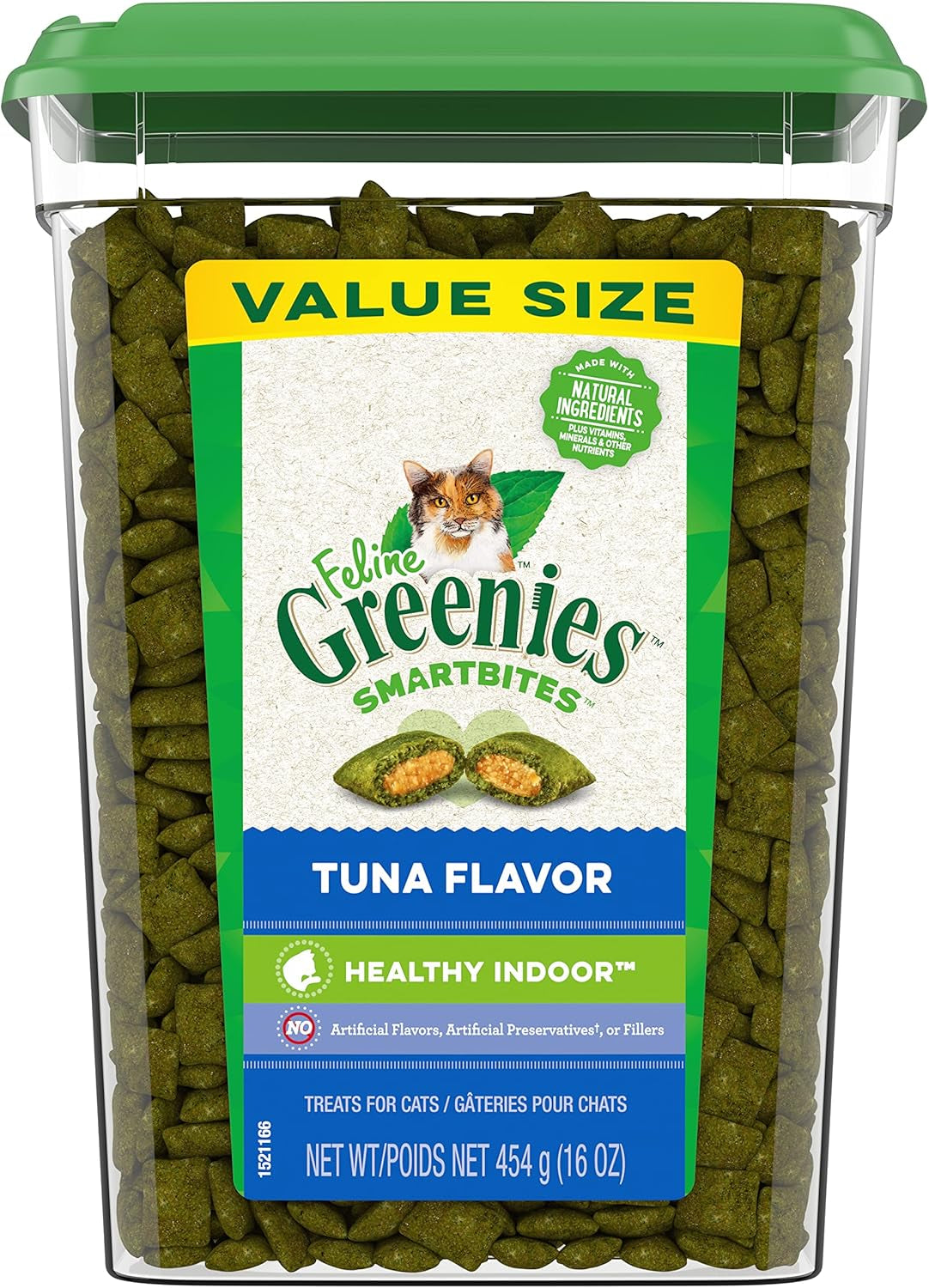 Feline Smartbites Healthy Indoor Cat Treats, Tuna Flavor, 16 Oz. Tub
