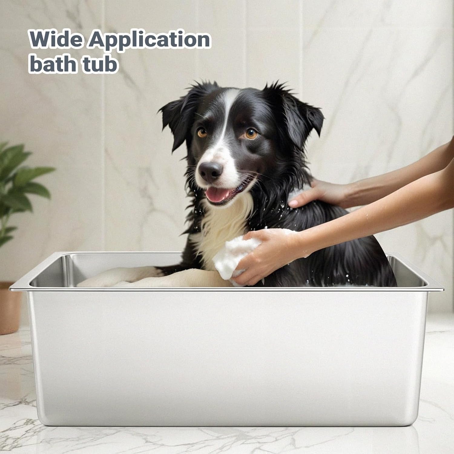 Stainless Steel Cat Litter Box XL- Metal High Sided Cat Pan, Large Stainless Steel Box, Indoor Litter Tray, Non Stick, No Smell, Easy to Clean, Pet Toilet Supplies for Kitten, Kitty, Rabbit