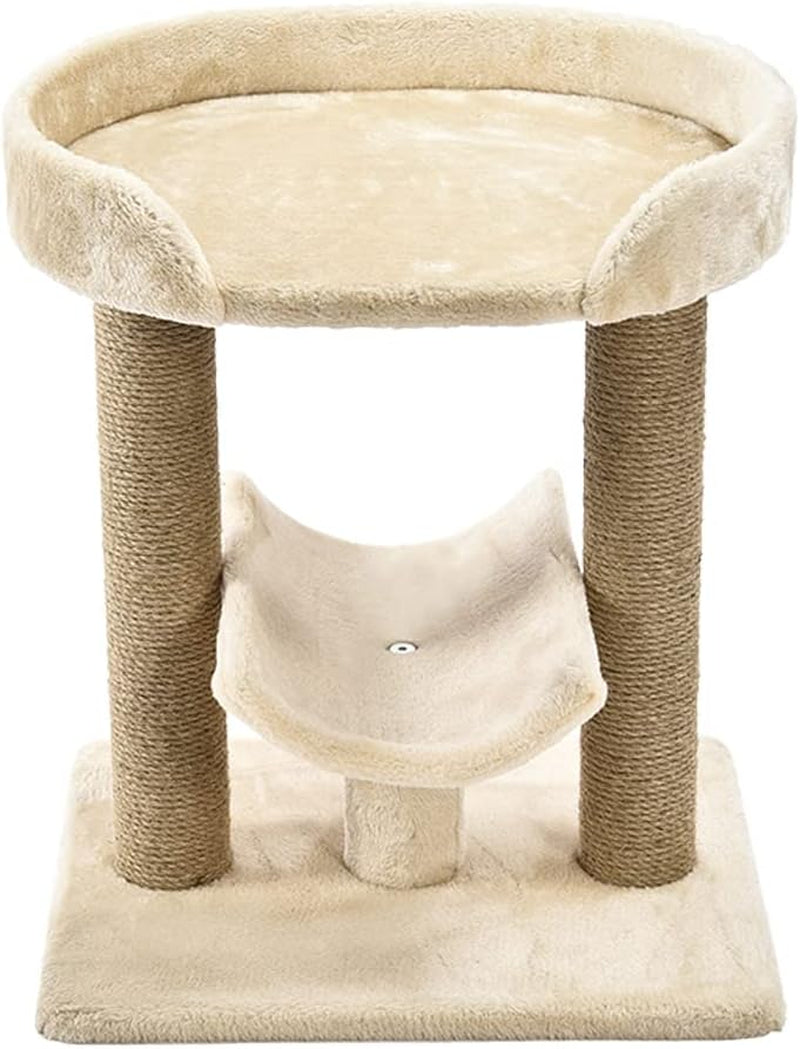 Multi- Platform Cat Tree with Scratching Post for Indoor Cats up to 25Lbs, 18 X 14 X 22 Inches, Beige