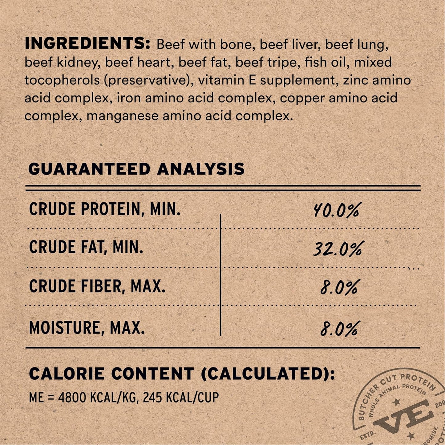 Freeze-Dried Raw Beef Meal or Mixer Dog Food Crunchy Mini Nibs, 14 Oz