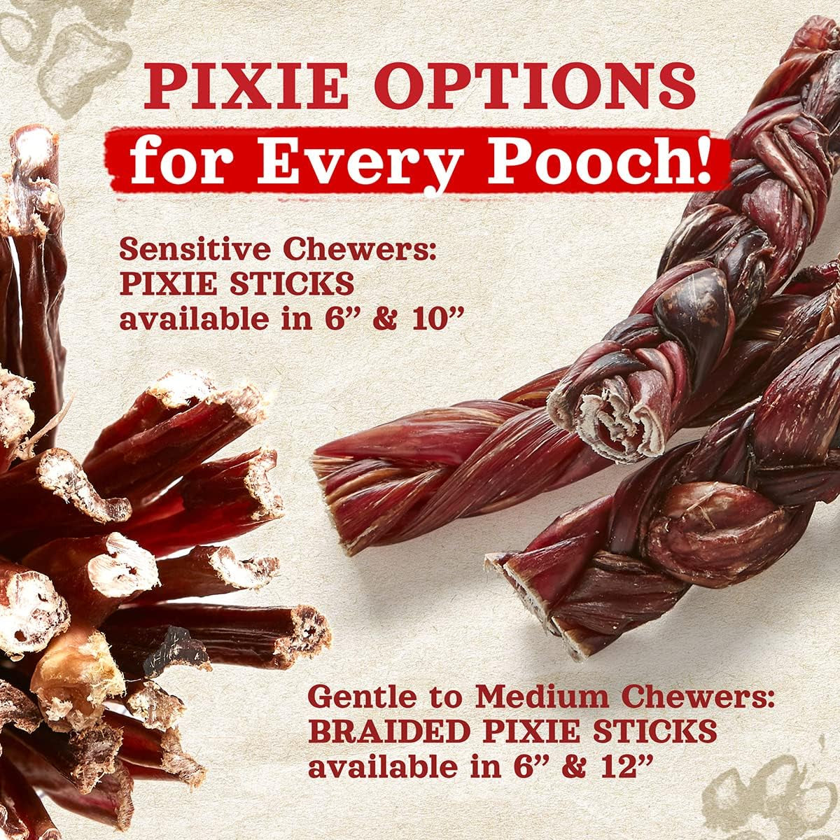 Bully Sticks (6 Inch, 50 Pack), Thin Pixie Pizzle Beef Treats, Grain-Free, High Protein, Best Rawhide Alternative for Small, Puppies or Senior Dogs