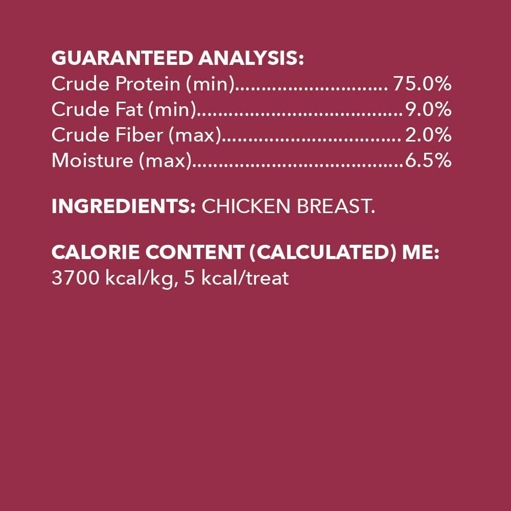 Amazon Brand -  Dog Treats Freeze Dried Raw Single Ingredient Chicken Breast, High Protein, Healthy Training Treats or Meal Topper for All Dogs, Grain-Free, 3 Oz (Pack of 1)