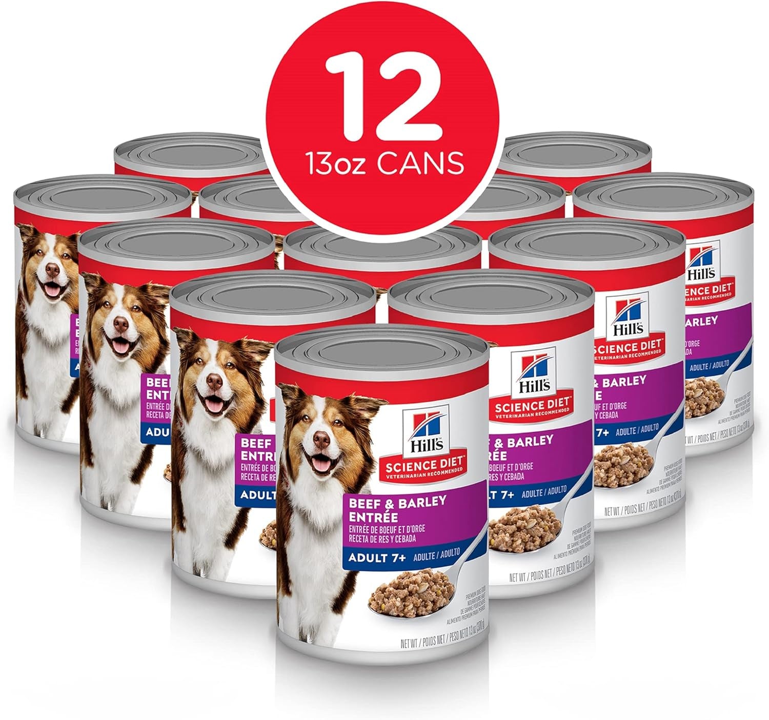 Adult 7+, Senior Adult 7+ Premium Nutrition, Wet Dog Food, Beef & Vegetables Stew, 12.8 Oz Can, Case of 12