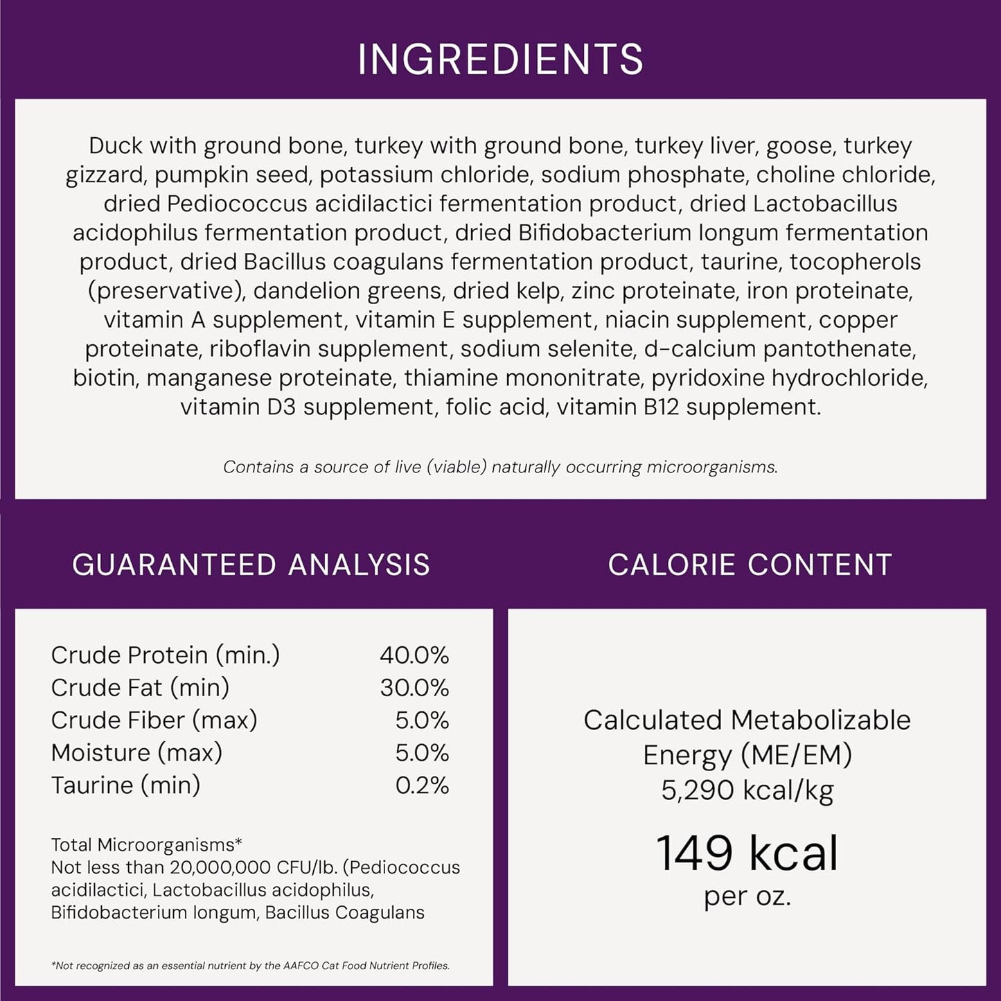 Freeze-Dried Raw Cat Dinner Morsels - Premium Duck & Goose Recipe with 98% Cage-Free Poultry & Organs - Natural Grain-Free Cat & Kitten Food - Made in USA - 18 Oz