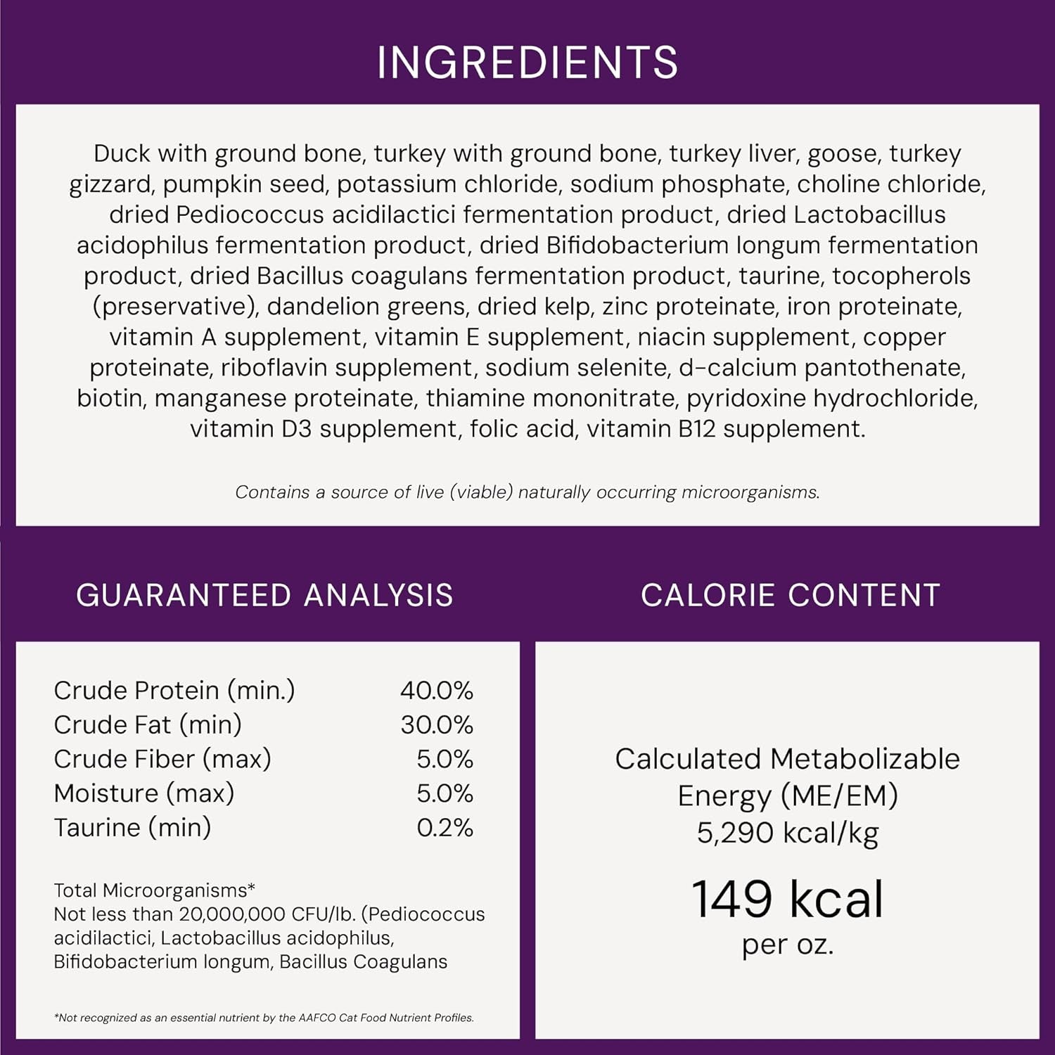 Freeze-Dried Raw Cat Dinner Morsels - Premium Duck & Goose Recipe with 98% Cage-Free Poultry & Organs - Natural Grain-Free Cat & Kitten Food - Made in USA - 18 Oz