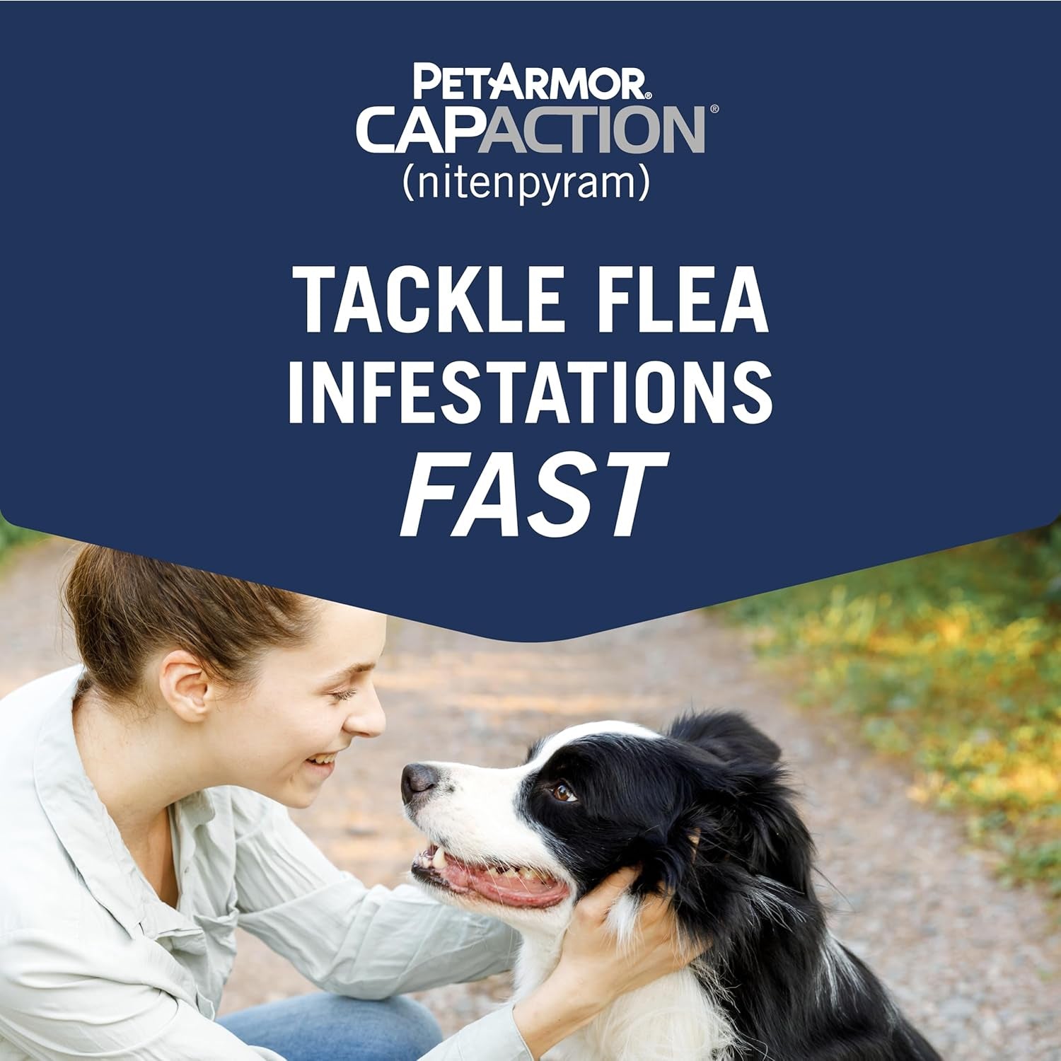 CAPACTION (Nitenpyram) Oral Flea Treatment for Dogs, Fast Acting Tablets Start Killing Fleas in 30 Minutes, Dogs 2-25 Lbs, 6 Doses