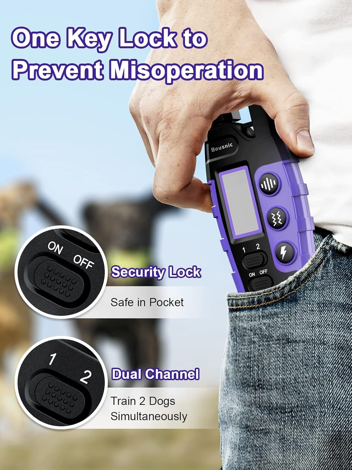 Dog Shock Collar 2 Dogs (5-120Lbs) - 3300 Ft Waterproof Training Collar for Dogs Large Medium Small with Rechargeable Remote, Beep (1-8) Vibration (1-16) and Humane Shock (1-99) Modes