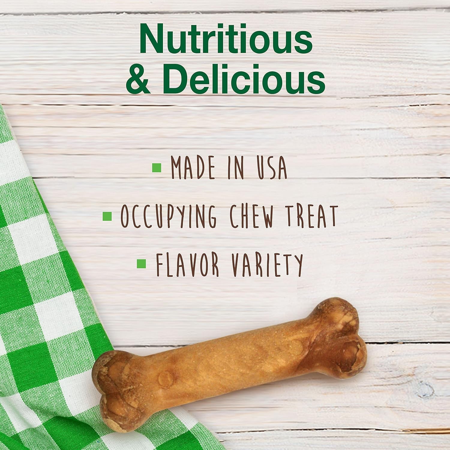 Healthy Edibles Natural Dog Chews Long Lasting Roast Beef, Chicken & Bacon Flavor Treats for Dogs, Small/Regular (3 Count)