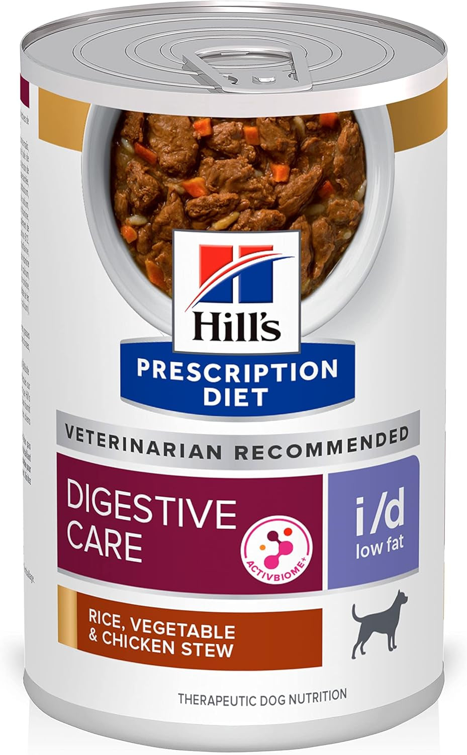 I/D Low Fat Digestive Care Rice, Vegetable & Chicken Stew Wet Dog Food, Veterinary Diet, 12.5 Oz. Cans, 12-Pack