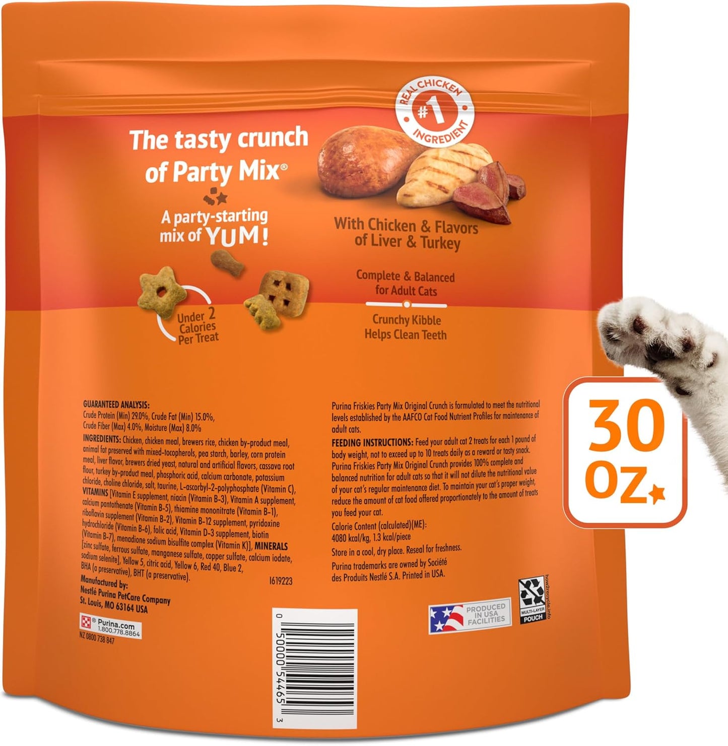 Purina  Cat Treats, Party Mix Original Crunch - 30 Oz. Pouch