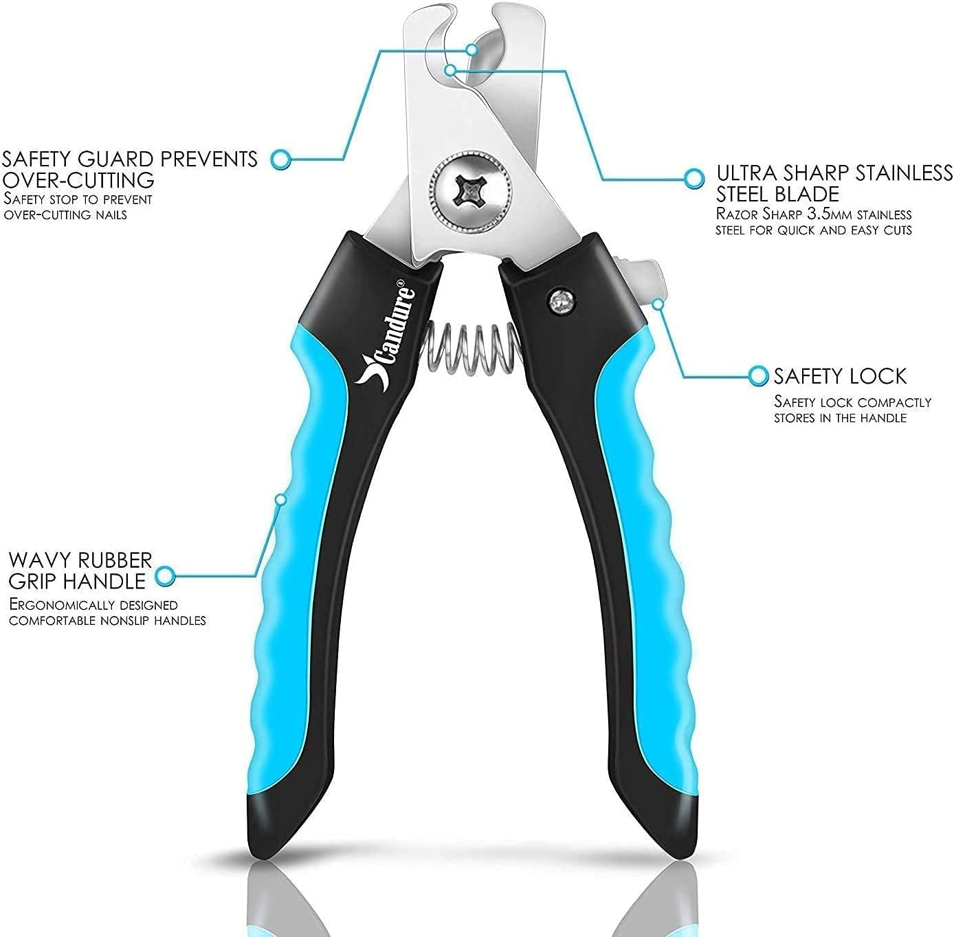 Dog Nail Clippers and Trimmer with Safety Guard to Avoid Over-Cutting Toe Nails Professional Grooming Pet Nail Clipper with Nail File for Small Medium-Large Breeds