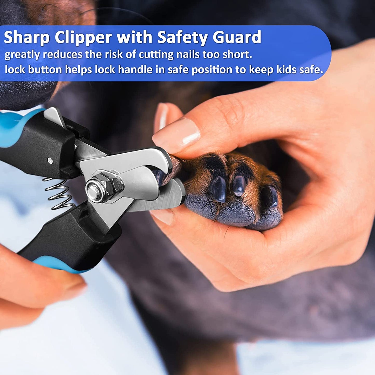 Dog Nail Grinder, Dog Nail Trimmers and Clippers Kit, Super Quiet Electric Pet Nail Grinder, Rechargeable, for Small Large Dogs & Cats Toenail & Claw Grooming,3 Speeds